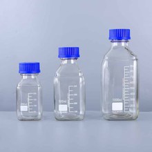 现货方形蓝盖试剂瓶化学玻璃瓶多种容量溶剂瓶实验室样品分装空瓶