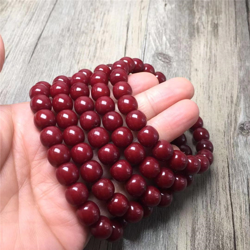 白玉菩提根老型桶朱砂供菩提子男女款手串手链项链念珠佛珠108颗