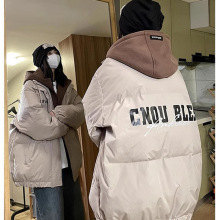 美式高街oversize棉服女冬季新款学生假两件加厚棉衣休闲复古棉袄