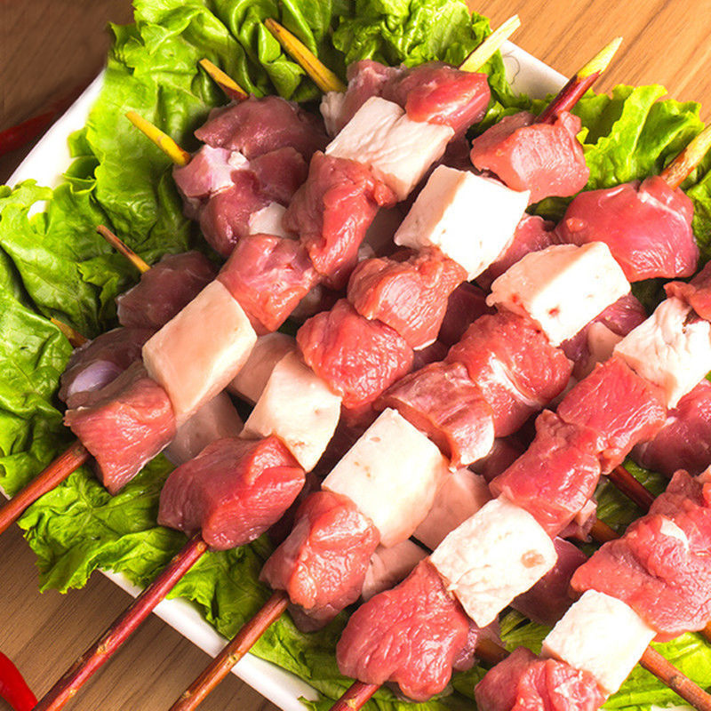 烧烤肉串新鲜羔羊肥牛串红柳大羊肉串套餐半成品冷冻批发工厂批发