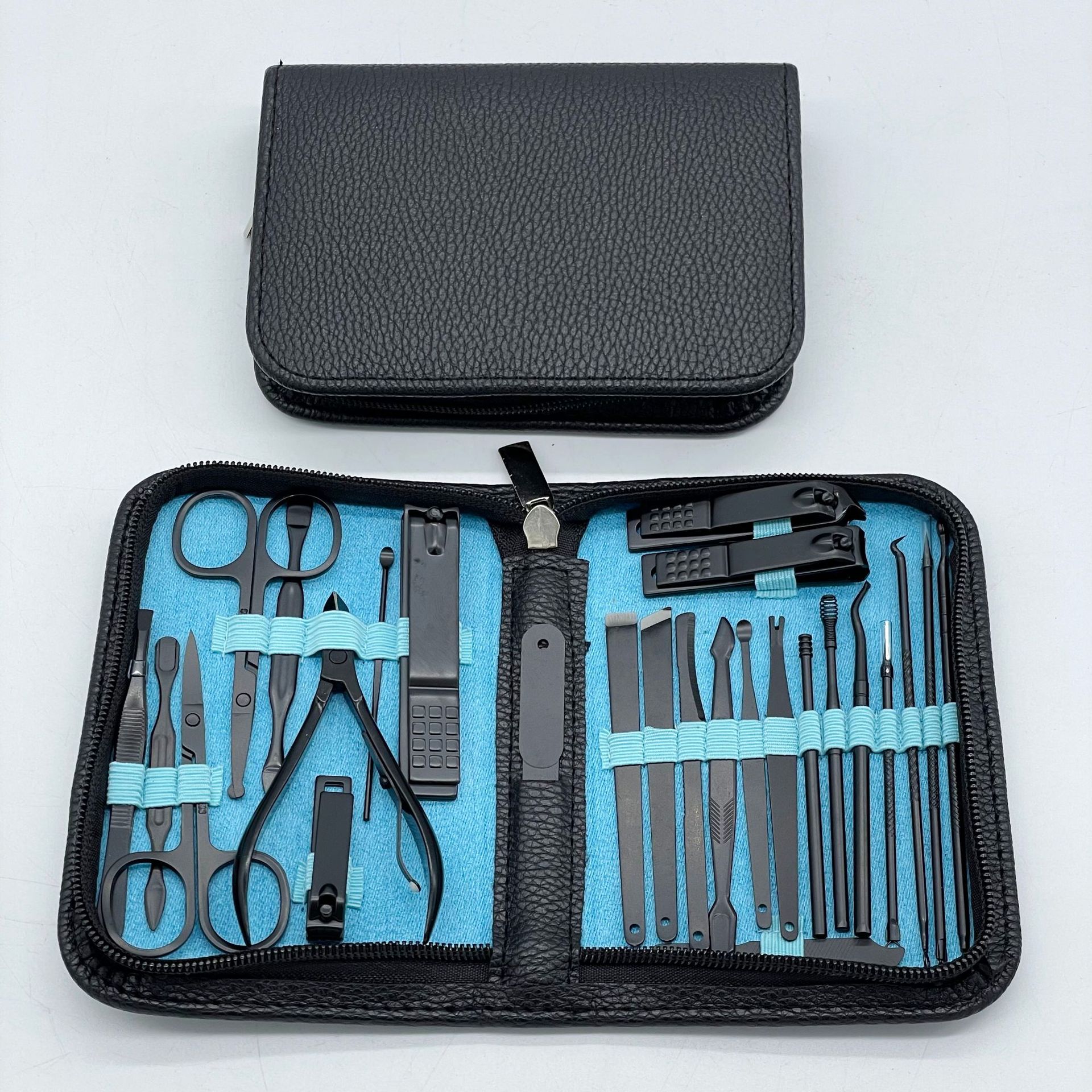 Nail Clippers 30-Piece Set Factory Direct Sales Manicure Tools Black Nail Clippers Full Set Manicure Nail Scissors 26-Piece Set