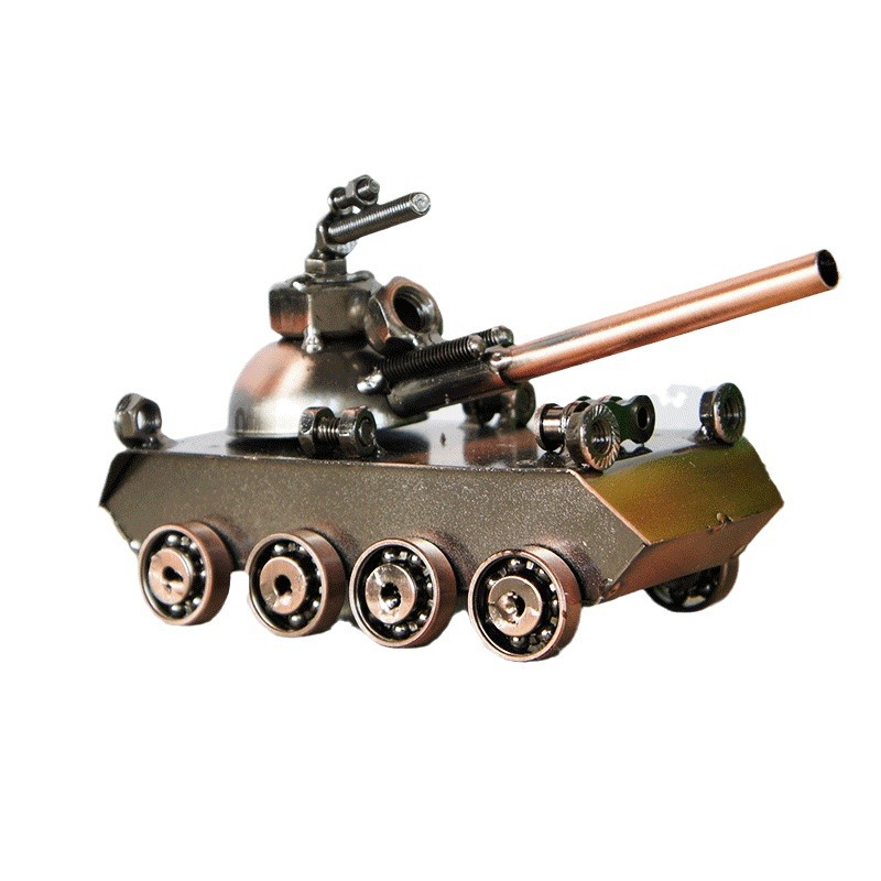 Factory Wholesale Creative Armored Vehicle Tank Model Decoration Children's Gift Metal Crafts Kingdom Decorations