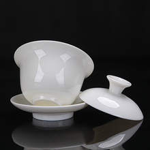 JUD5德化白瓷功夫茶具套装家用羊脂玉瓷泡茶盖碗茶壶茶杯陶瓷礼盒