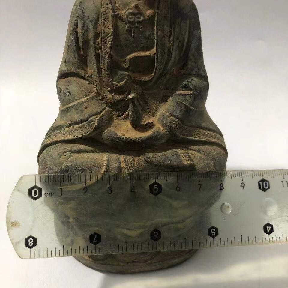 古董古玩批发仿古纯铜加厚大清乾隆年制南海观音菩萨铜佛像老物件