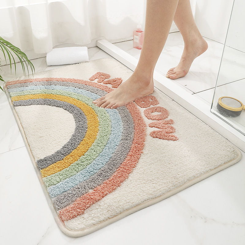 Nordic Simple Strong Hydrophilic Pad Bathroom Carpet Fresh Ins Toilet Floor Mat Doorway Toilet Entry Door Mat