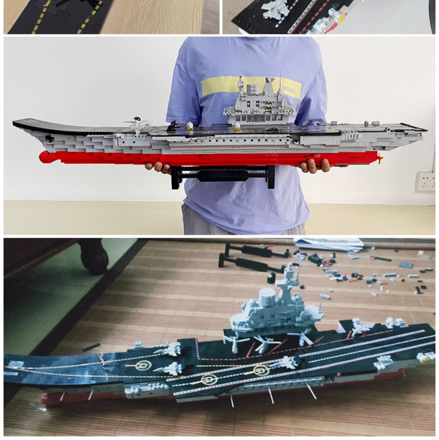 乐乐兄弟8565兼容乐高积木拼装男孩玩具8556航空母舰一件代发跨境