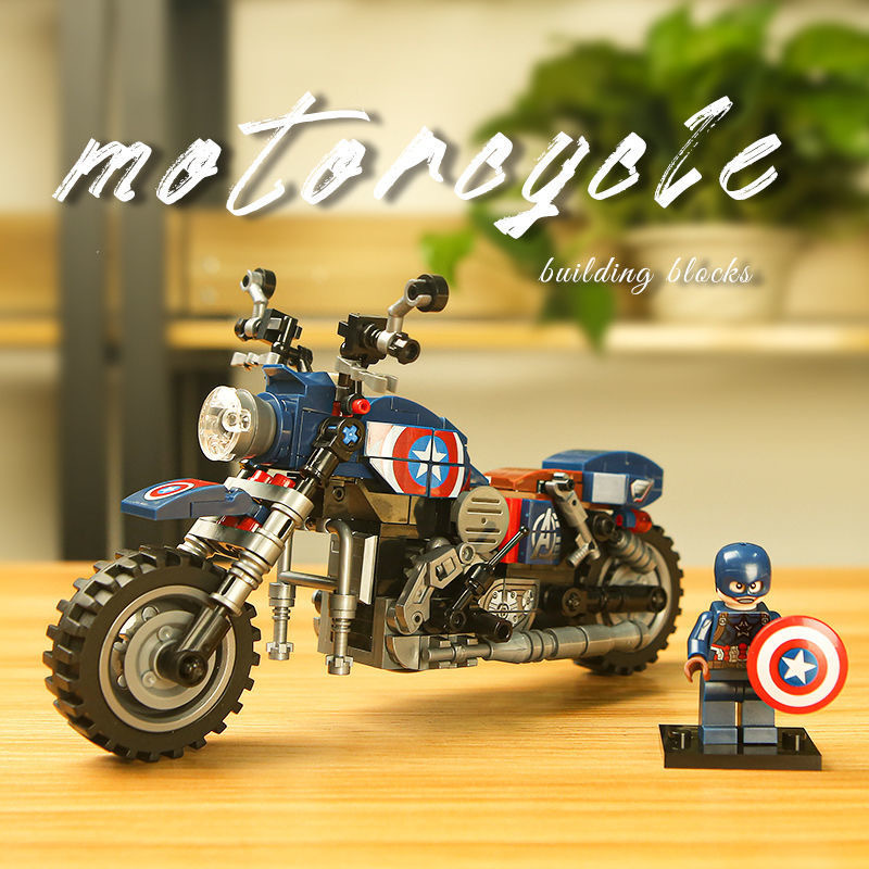 Compatible with Lego Building Blocks Harley Motorcycle Machinery 6 Hurricane Assembled Toys 8 Boys Kawasaki Motorcycle Model Ornaments