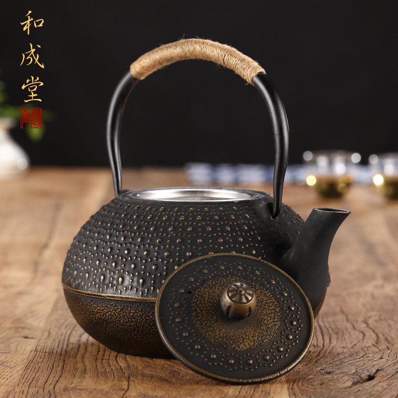 雨点铁壶 日式铁水壶 烧水铁壶 无涂层南部铁器 京都铁瓶
