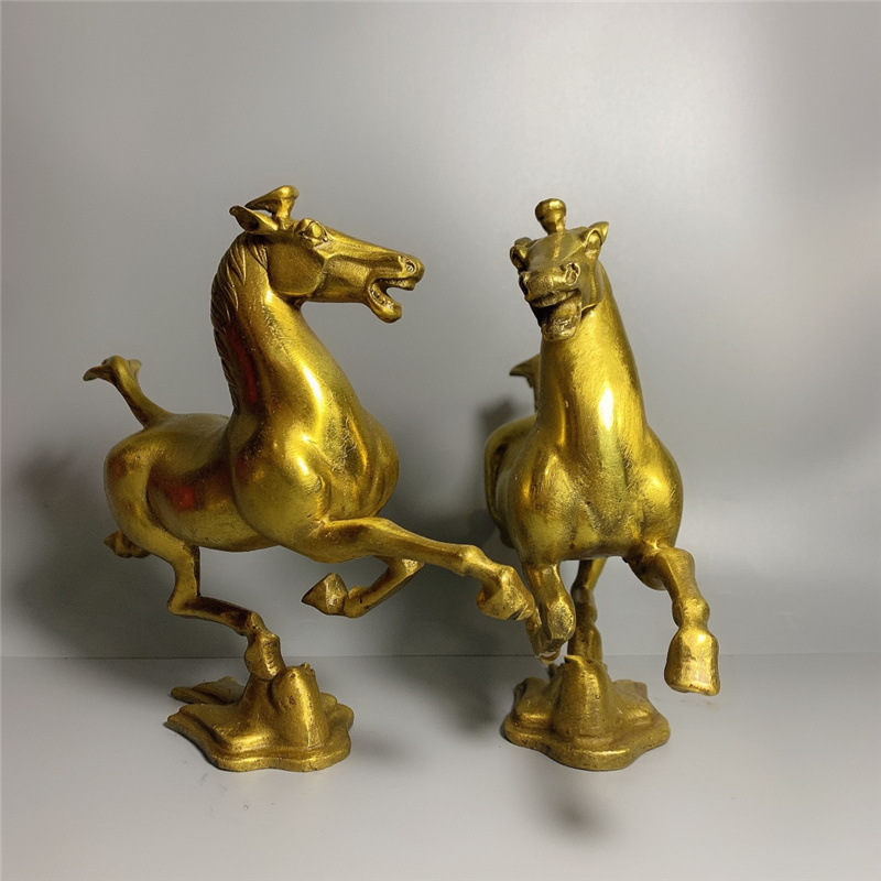 黄铜奔马工艺品青铜马踏飞燕家居摆件马到成功生日祝福商务礼品