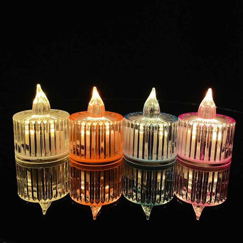 Craft Tealight LED Candle Christmas Electric Candle Lamp Rose Layout Props Wholesale Birthday Gathering Party