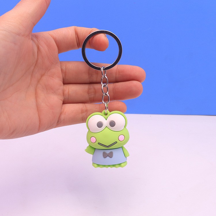 Cartoon Key Button Small Gifts for Children Cute Princess Pendant Backpack Hanging Ornaments Push Doll Key Chain Accessories