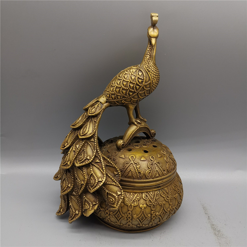 孔雀铜熏炉
