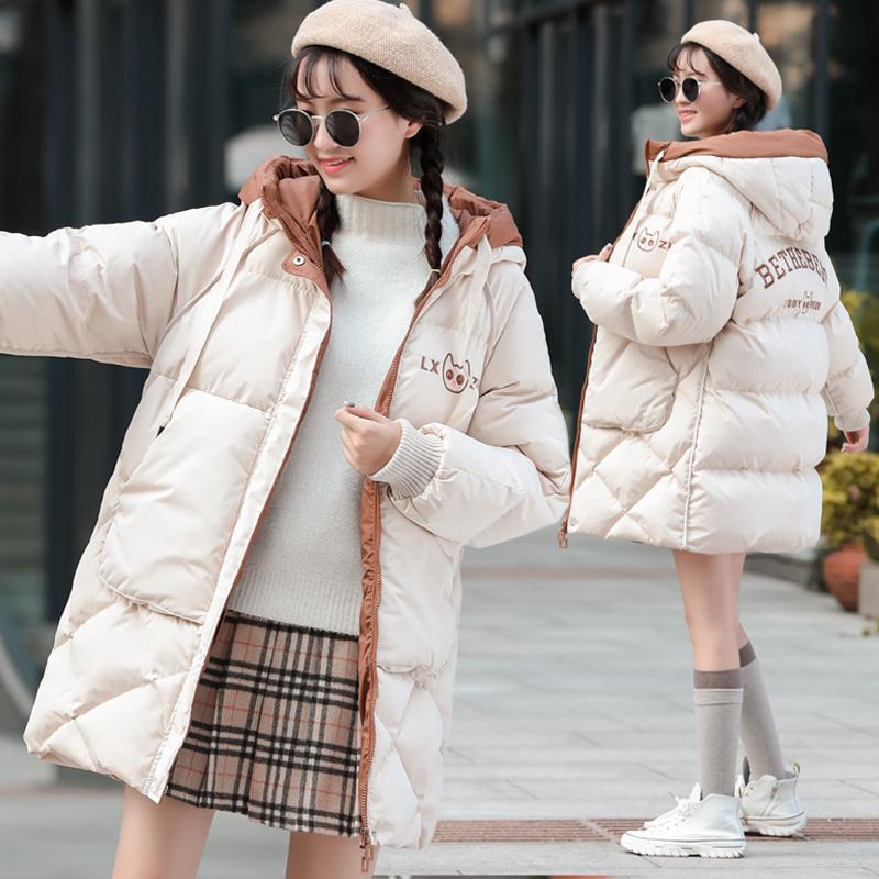 少女冬装棉衣外套学院风初中学生羽绒棉服冬季中长款高中女生棉袄