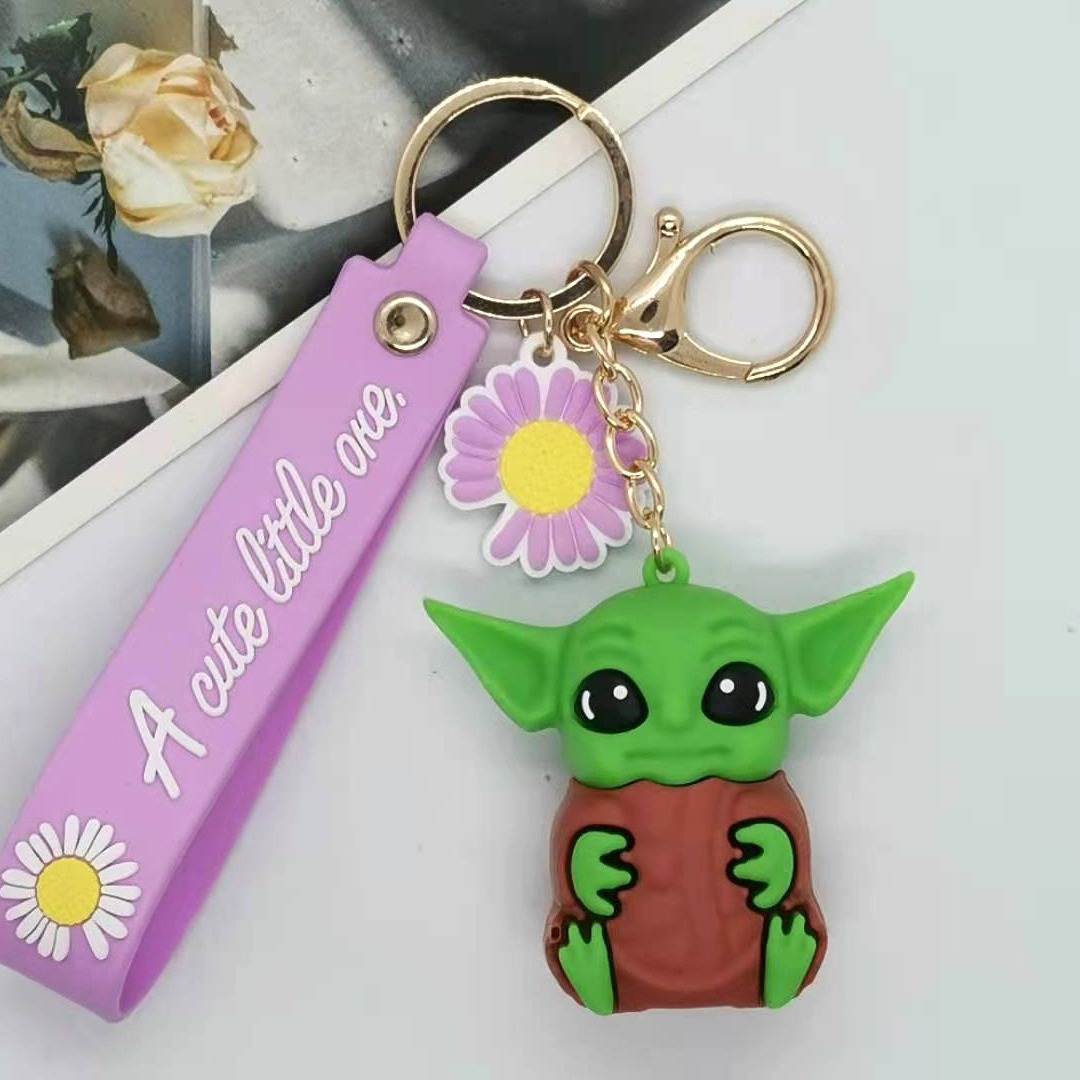 Cartoon Star Wars Alien Yoda Baby Keychain Exquisite Cute Key Hanging Ornament Schoolbag Pendant Doll