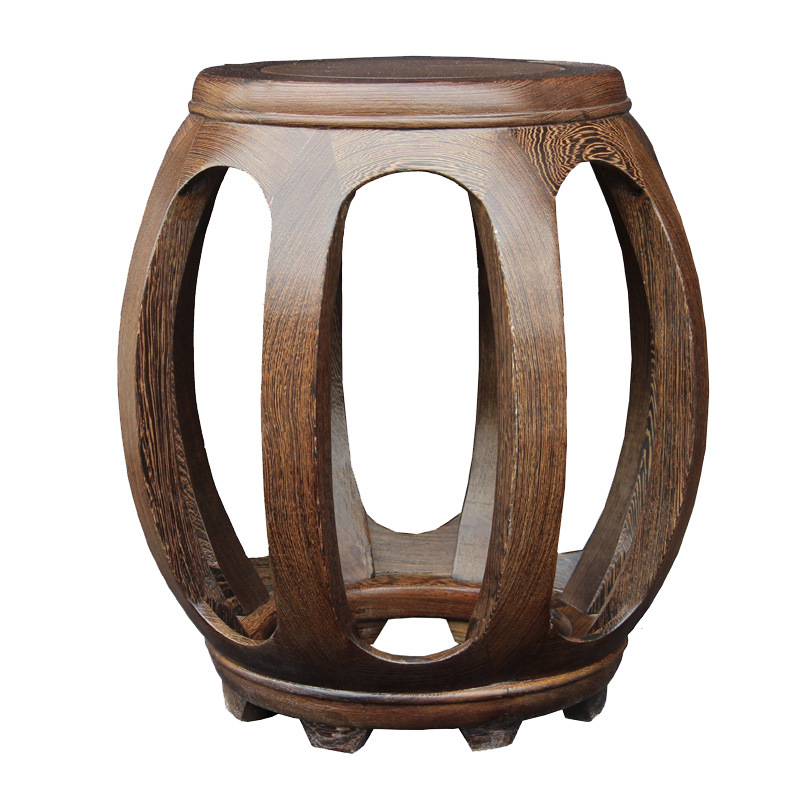 红木鼓凳圆凳实木凳子花梨鸡翅木雕花矮凳古筝凳客厅茶几鞋凳批发