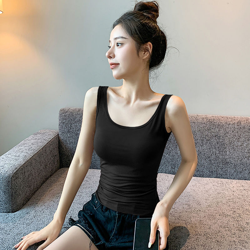 夏季薄款莫代尔小吊带背心女内搭大码修身显瘦外穿打底衫无袖上衣