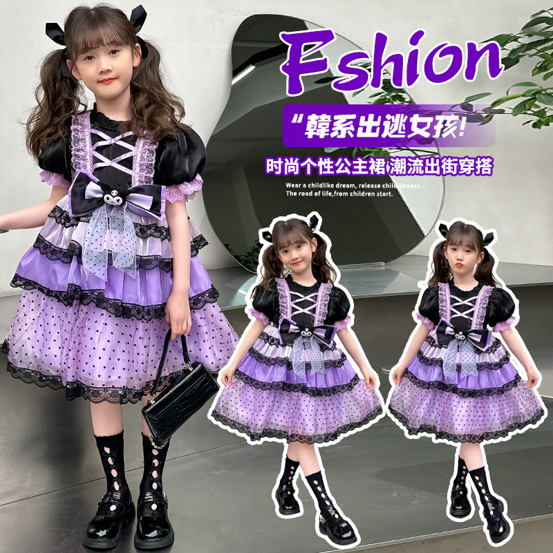 女童夏季连衣裙儿童库洛米衣服夏款洛丽塔公主裙夏小女孩短袖裙子