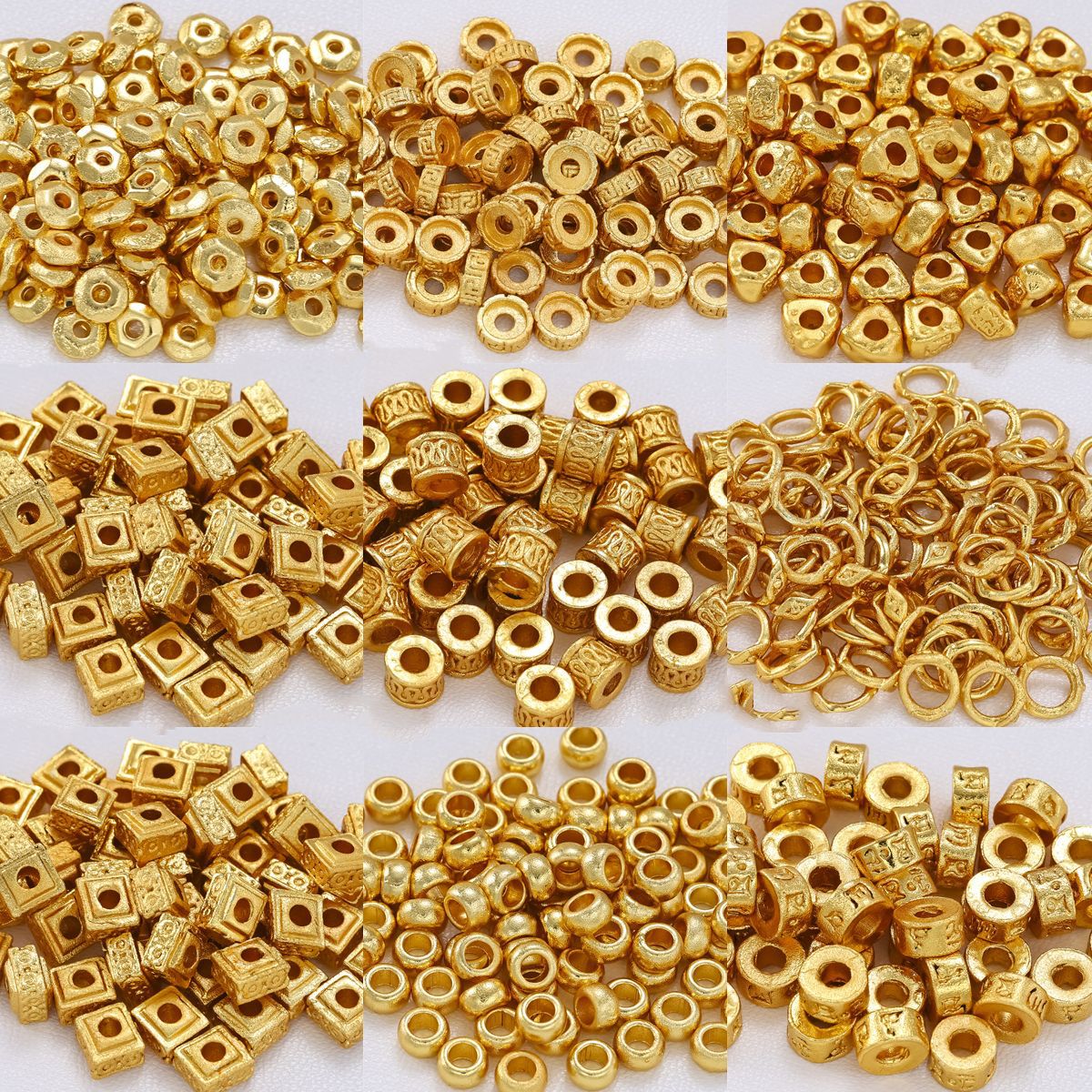 保色沙金隔珠隔片三角碎银盘缠雪花车轮垫片diy手链项链饰品配件