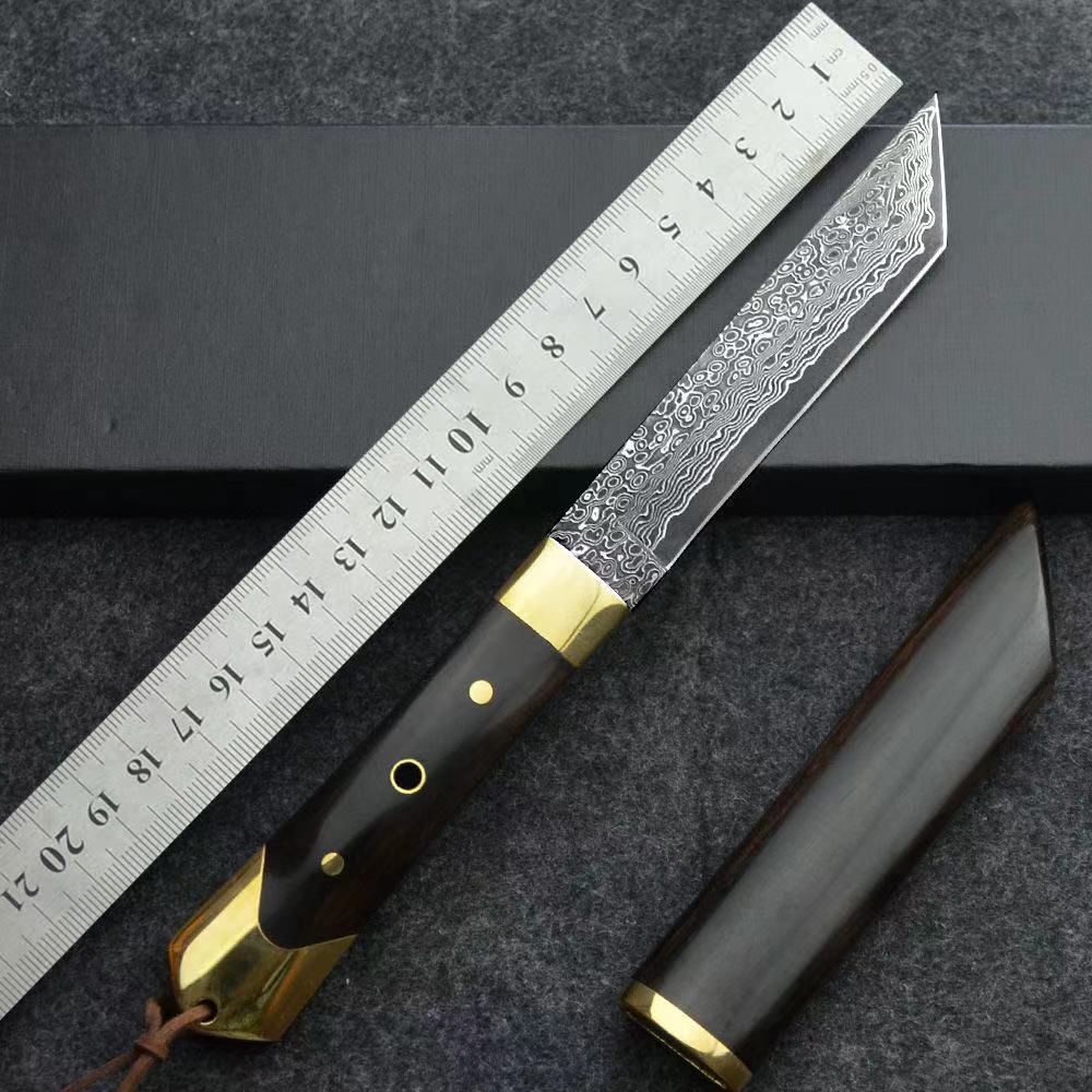 0成交231把锻打vg10大马士革钢刀户外小刀荒野防身求生锋利直刀收藏