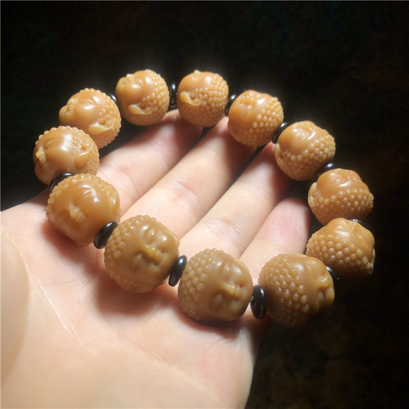 做旧风化菩提根宝宝佛手串白玉菩提根佛宝宝文玩直播带货一件代发