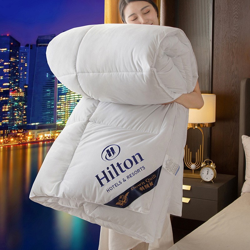 Hilton Hotel Duvet Winter Thickened Soybean Fiber Quilt Double Gift Spring and Autumn Feather Fabric Comforter