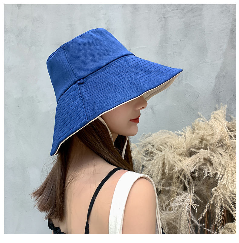 帽子女韩版遮阳双面渔夫帽百搭时尚简约大檐防晒盆帽春夏款渔夫帽