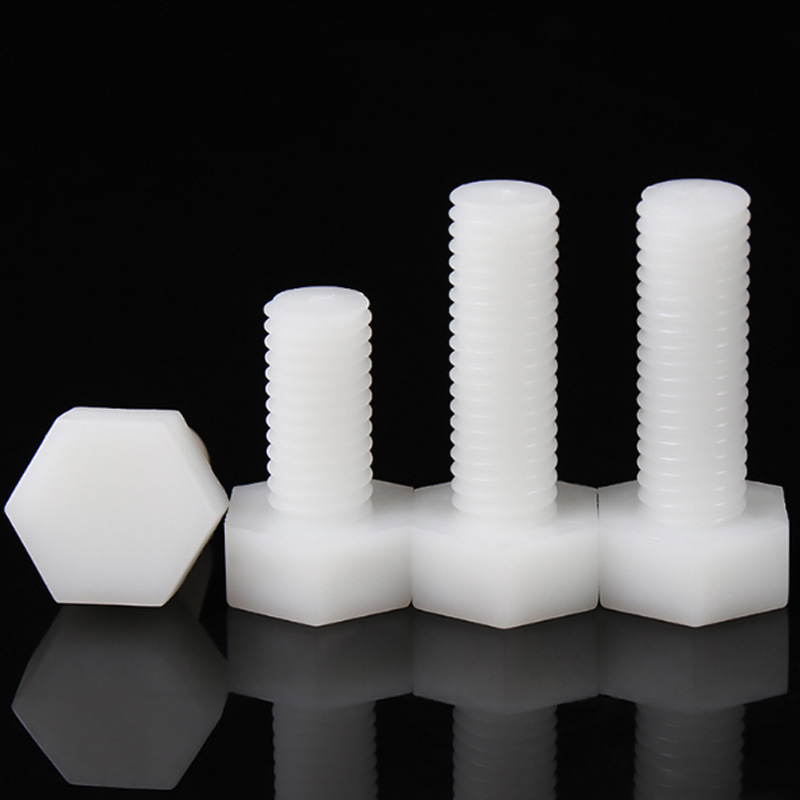 厂家批发pa66白色塑料螺丝 尼龙外六角绝缘螺栓 塑胶螺杆m8m10m12