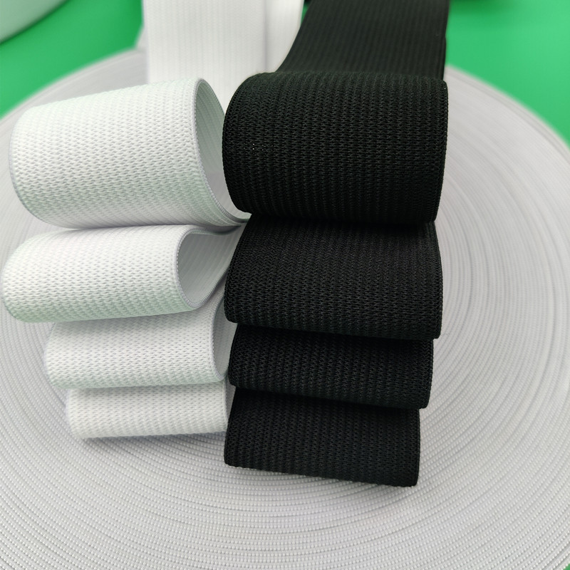 Elastic Band Width Thickened Elastic Black White Flat Thin Belt Rubber Band High Elastic Elastic Band 2cm Sufficient Goods