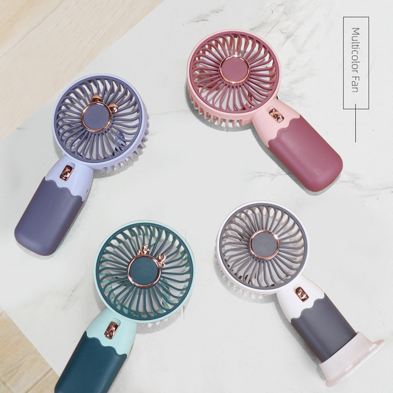 2023 New Handheld Mini Fan Usb Portable Mute Small Gift Student Small Electric Fan Printed Logo