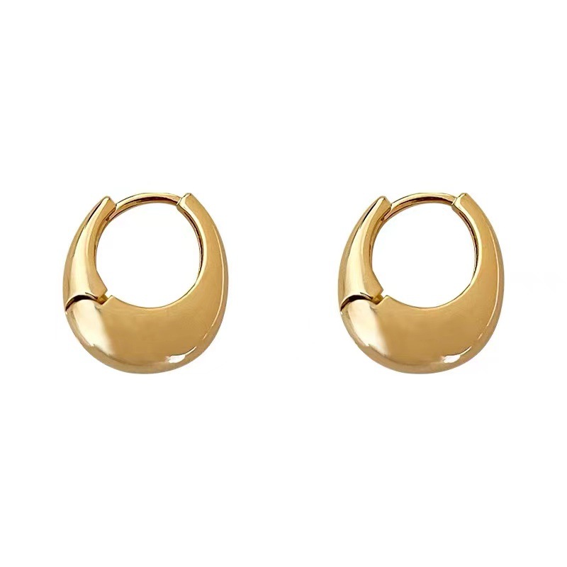 European and American All-Matching Metal Water Drop Earrings Women's Simple and Stylish Earrings Light Luxury High-Grade Earrings 2023 New Fashion