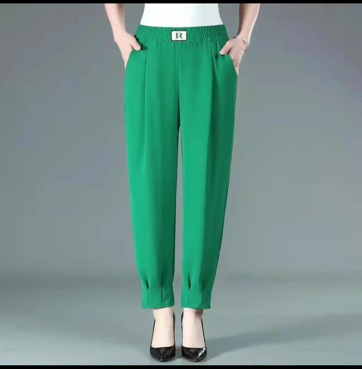 Tiktok Same Style 2023 Spring/Summer Harem Pants Women's Thin Women's Mom Pants Large Size Loose Slimming Fashionable All-Matching Pants