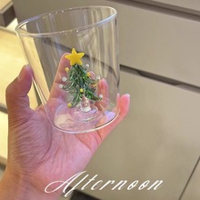 意大利手工立体圣诞树造型玻璃杯创意礼物杯子送朋友新年礼物