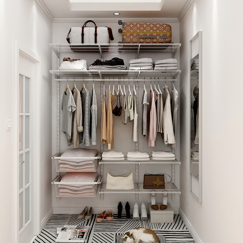 6米步入式金属衣帽间小户型衣柜卧室开放式衣橱储物收纳