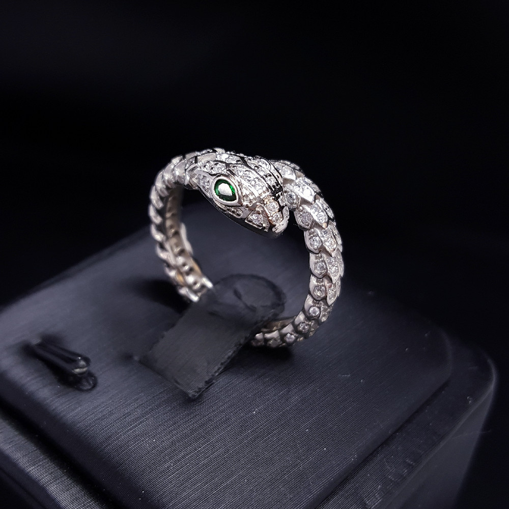 夜店动物灵蛇潮人手饰欧美霸气豪华蛇形满钻戒指复古朋克男女指环