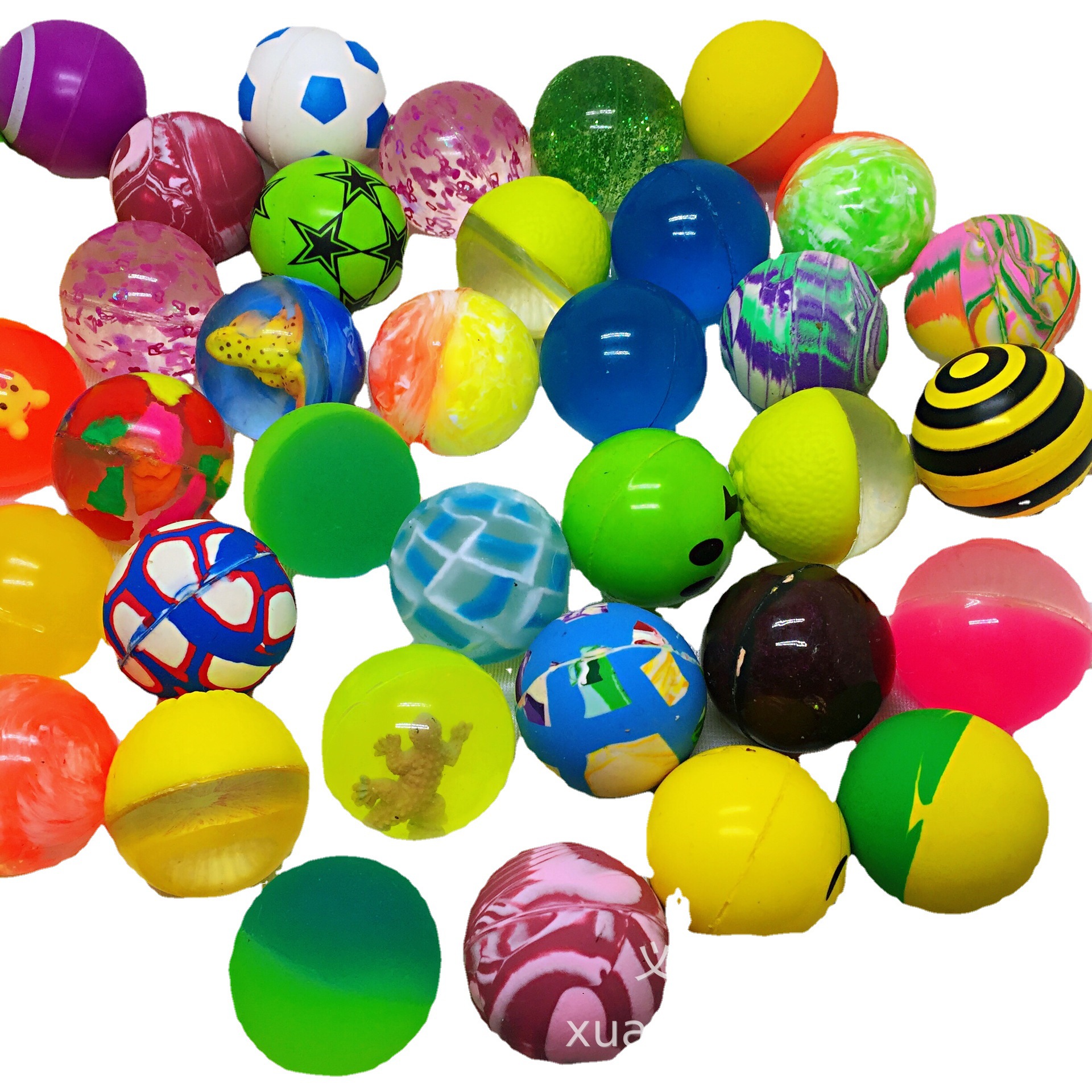 45mm混装橡胶弹力球实心跳跳球学生奖品弹力球扭蛋机用