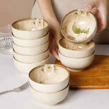 碗家用10个装北欧复古风陶瓷米饭碗网红碗套装创意感喝汤小碗