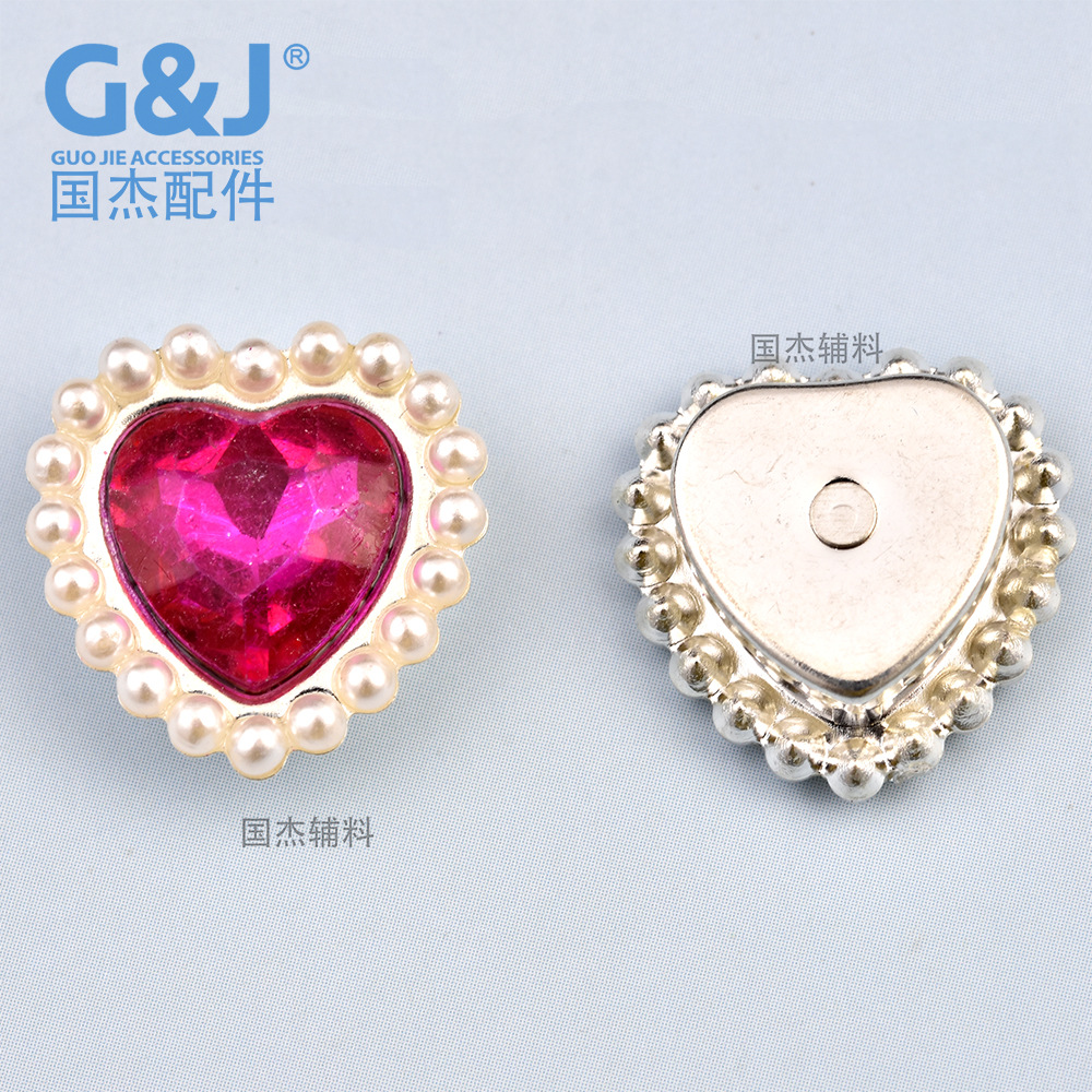 Cross-Border Colored, Small-Sized Special-Shaped Flat Peach Heart Glass Drill Love Silver Bottom DIY Ornament Heart-Shaped Gem Wholesale