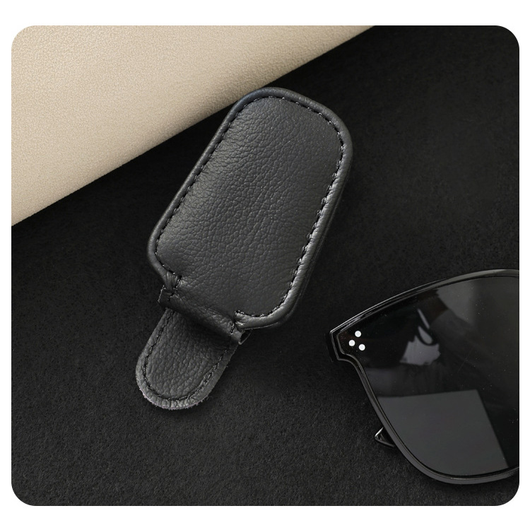 Sun Visor Storage Multifunctional Leather Car Glasses Case Car Sunglasses Clamp Car Supplies Car Glasses Clip