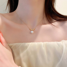 日韩简约ins个性仿珍珠项链甜美设计小众高级感女夏短款锁骨链