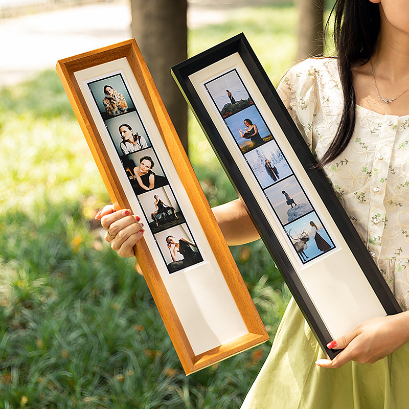 创意电影胶片相框实木相框摆台结婚合影多图片长条情侣照片框画框