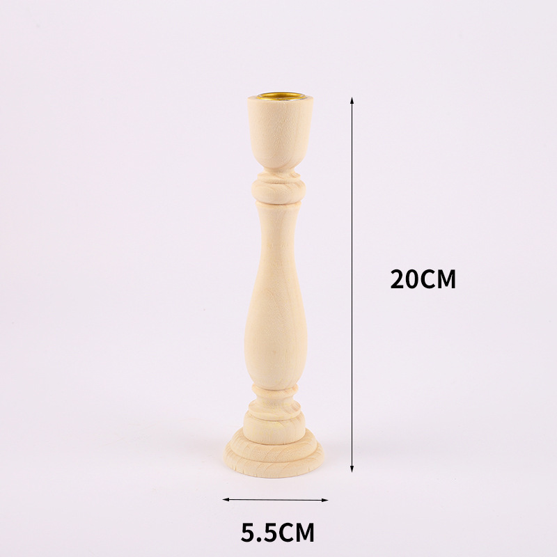 Nordic Solid Wood Candle Holder Simple Wooden Candlestick Decoration Adjustable Specification Candlestick Wooden Carved Candlestick