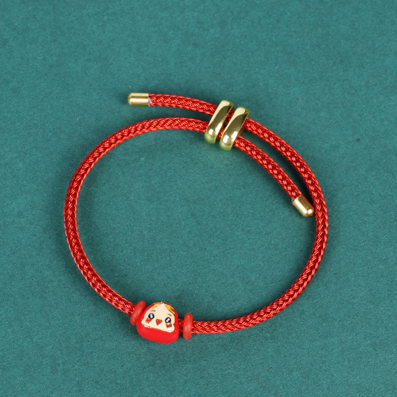 Dragon Boat Festival Colorful Rope Small Zongzi Bracelet Wrist String Alloy Dripping Oil Baby Strong Color Retention Birth Year Red Bracelet