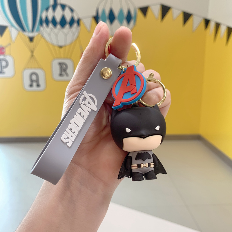 Batman Figurine Doll Small Ornaments Anime Superman Pendant Key Chain Keychain Bag Wholesale Schoolbag Car