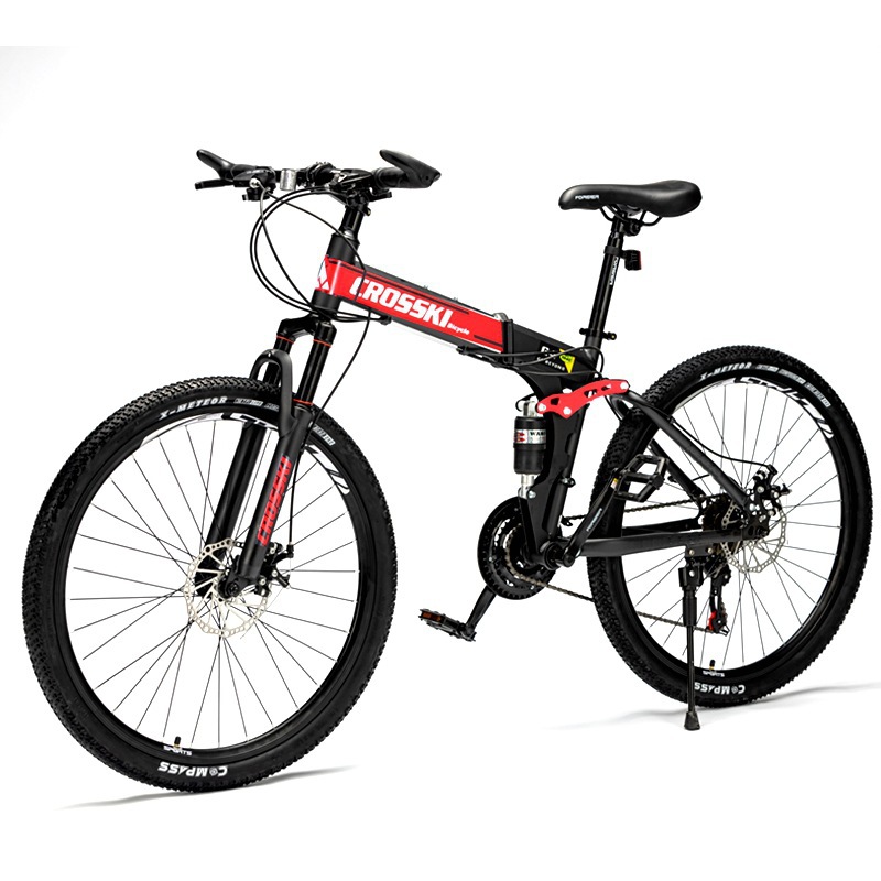 跨境折叠山地车自行车便携26寸男女式成人学生变速减震脚踏单车