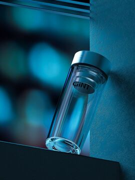 gint嘉特大容量300ml保温杯 男士茶杯透明耐高温水杯便携玻璃杯