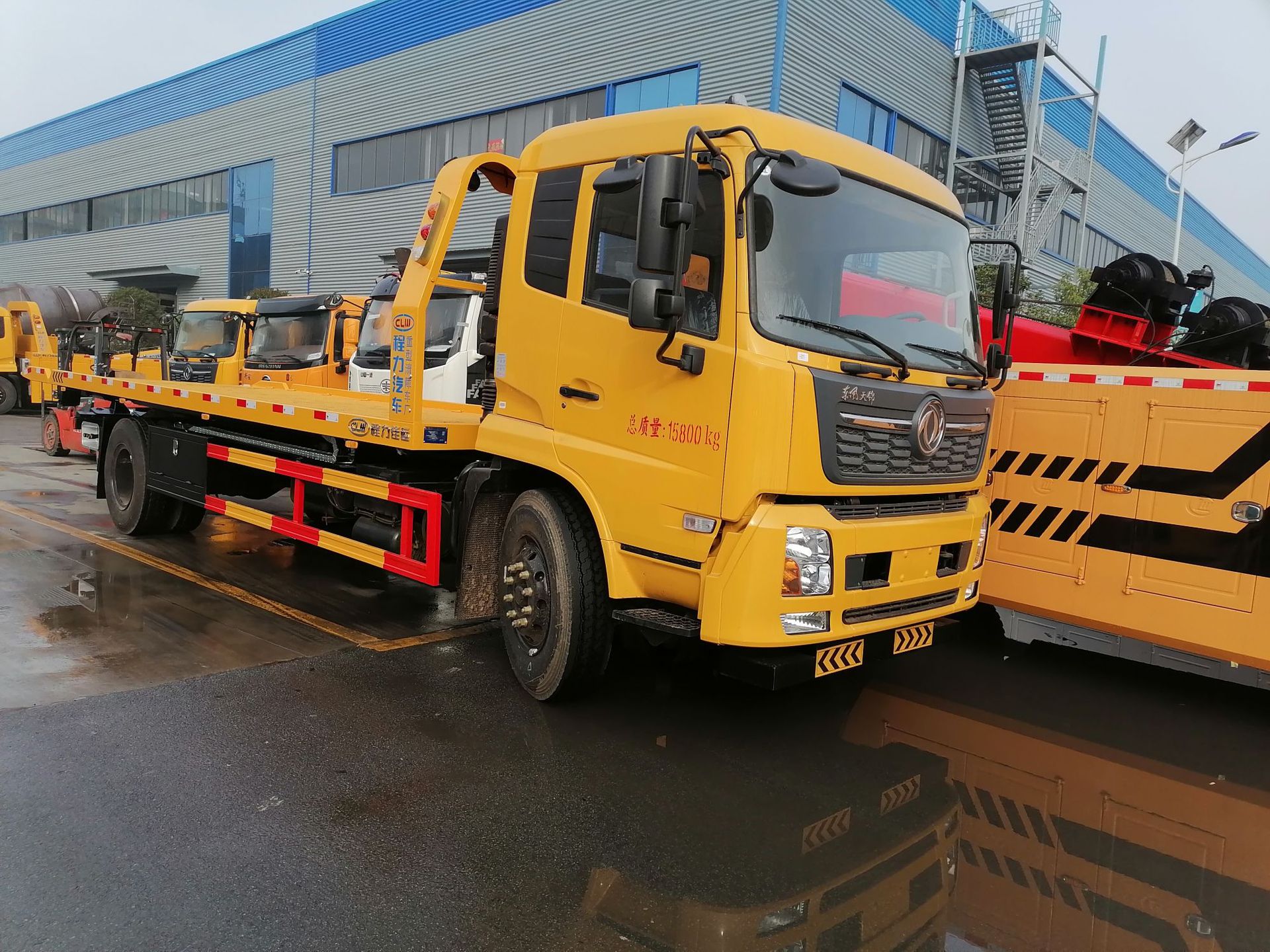 东风天锦平板清障车 程力牌cl5160tqz6yj型清障车 8吨上装和拖勾