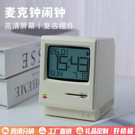 跨境新品麦克闹钟 经典复古桌面摆件夜灯闹钟USB充电屏幕数显时钟