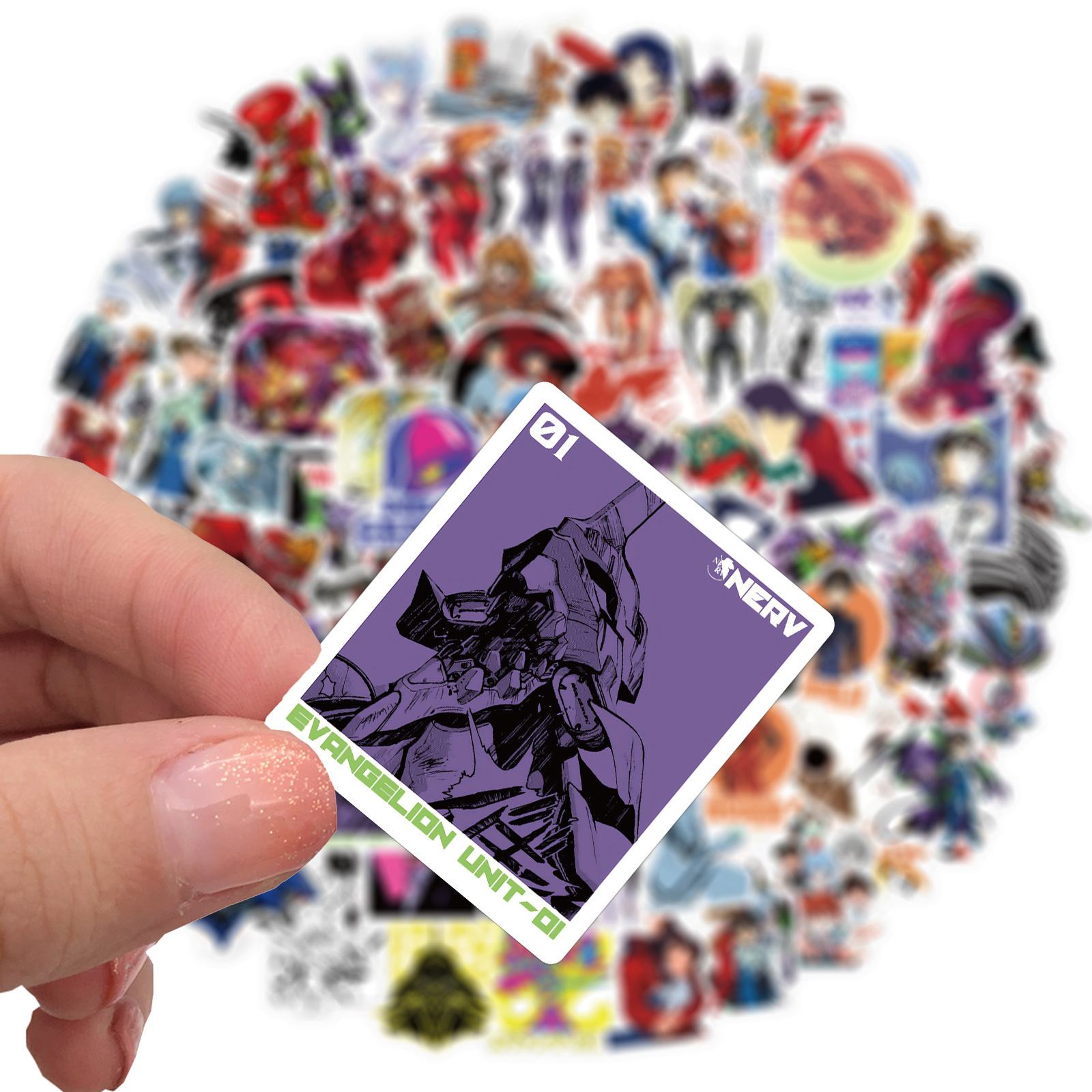 100张动漫新世纪福音战士贴纸手机壳贴画 eva sticker evangelion