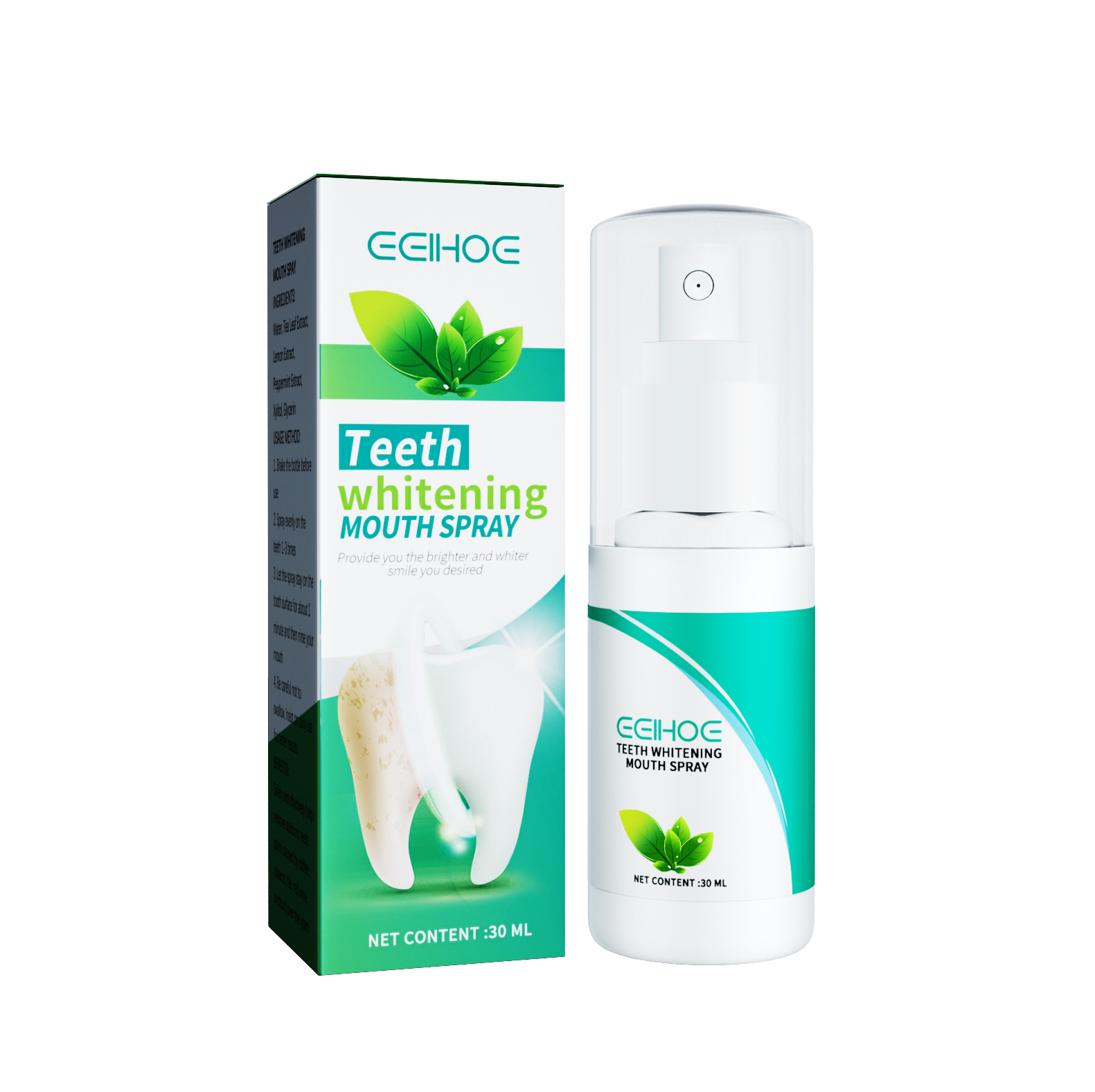 Eelhoe Teeth Whitening Oral Spray Cleaning Teeth Stains Fresh Breath Teeth Care Spray