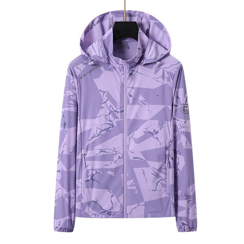 Outdoor Couple Camouflage Sun Protection Clothing Men's and Women's Nylon Ice Silk Wind Shield UV Protection High Elasticity Printable Logo